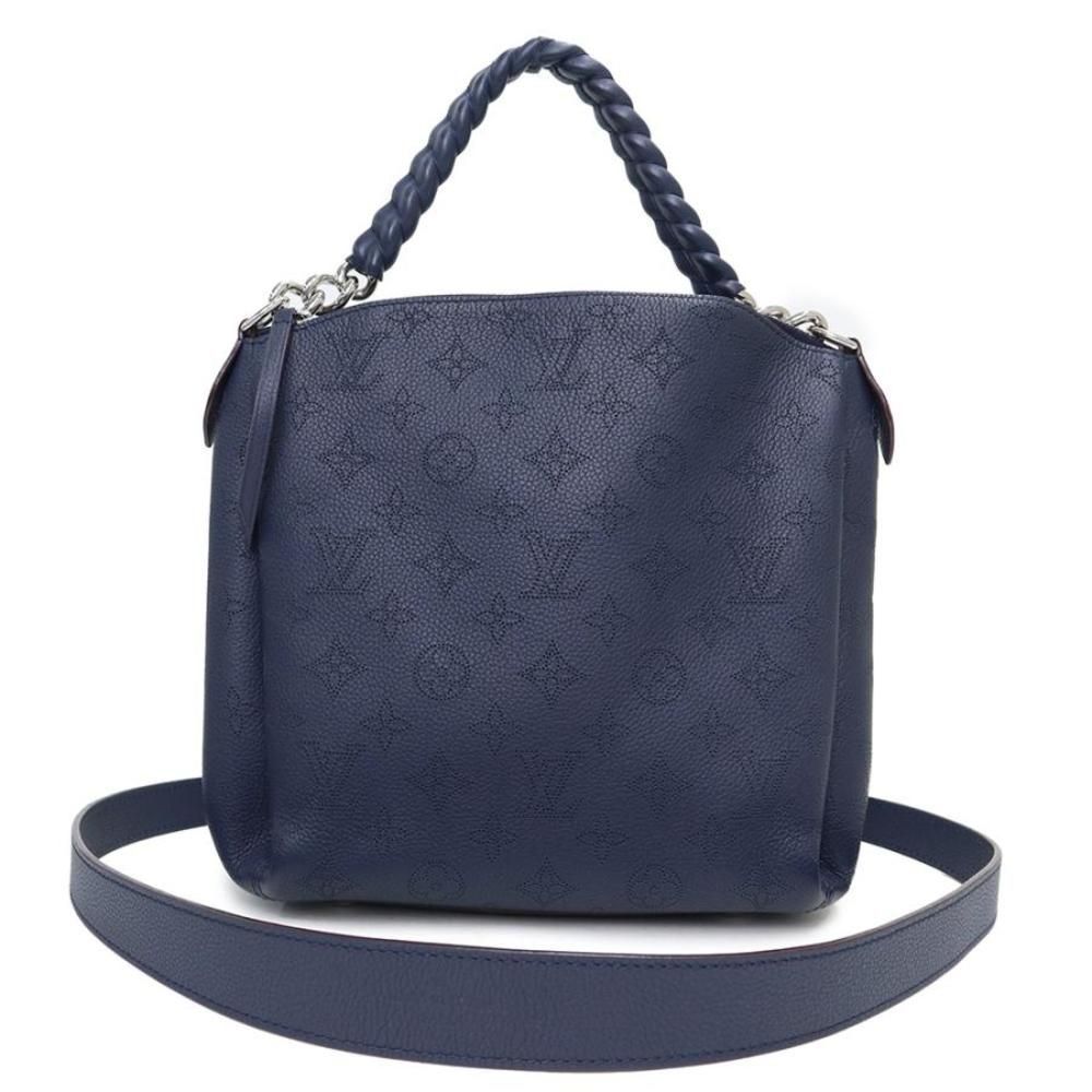 Babylon Chain BB Bag Diagonal Monogram Mahina Leather Marine Rouge Blue